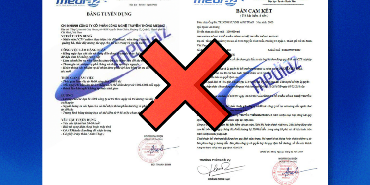 MEDIAZ CẢNH BÁO THÔNG TIN TUYỂN DỤNG GIẢ MẠO